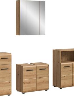 INOSIGN Badmöbel-Set FLORENZ, TOPSELLER!, 4-teilige Badkombination, hochwertige MDF-Front, (Set, 4-St., Unterschrank, Waschbeckenunterschrank, Spiegelschrank, Midischrank), Bad-Kombination, Bad-Möbel, Badezimmer, Kombination, Kombi