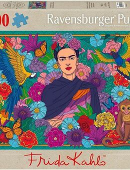 Ravensburger Puzzle Frida Kahlo's Paradies: Papageien, Affen und Blüten, 1000 Puzzleteile, Made in Germany