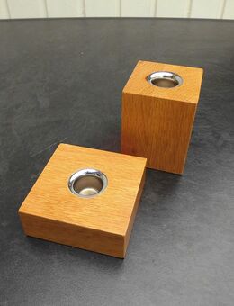 2 Holz Leuchter quadratisch Hemtex Dänemark Deko zus. 3,- - Flensburg
