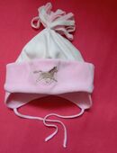 Mütze mit Ohrenschutz / Mädchen / KU 51 cm / Fleece /Pferdemotiv in 47169