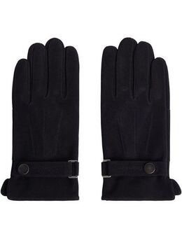 Calvin Klein Lederhandschuhe LEATHER RIVET GLOVES NUBUCK mit Logoschriftzug