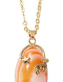 Firetti Kette mit Anhänger Schmuck Geschenk Halsschmuck Anker/Halskette Sternzeichen Geburtsstein, Made in Germany - mit Edelstein