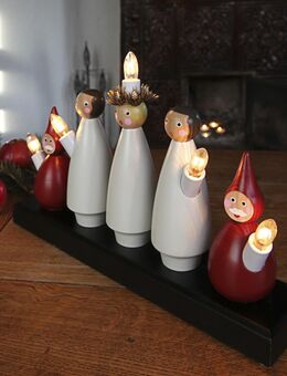 Star Trading Fensterleuchter "Luciakör" 5-flammig, Material: Holz - Kaiserslautern