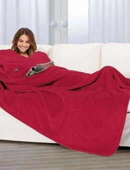 Einschlagdecke Ärmeldecke, Gözze, mit Brusttasche und integrierter Handytasche, Kuscheldecke