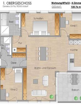 KfW 40 - QNG - NEUBAU - 4-Zimmer 1.OG, Balkon, Wärmepumpe + PV-Anlage - Altdorf (Nürnberg)