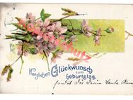 Alte Grußkarte „Herzlichen Glückwunsch zum Geburtstag“, gel. 1910 - Landsberg