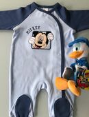 Baby Jungen Kinder Babyboy Mickey Mouse Strampler Disney + Donald Kuscheltier Spielzeug 100% Baumwolle Gr. 56 Blau Marineblau beide neu mit Etikett in 72459
