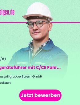 Baugeräteführer (m/w/d) mit C/CE Fahrerlaubnis - Stockach
