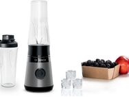 BOSCH Standmixer VitaPower Serie 2 MMB2111S, Mini-Mixer, 0,6l ToGo, 40.000 U/Min, grau, 450 W, ToGo Flasche aus Tritan, Trinkdeckel, 4 Klingen, Made in Europe