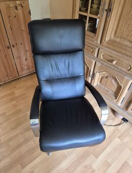 Relaxsessel mit drei Motoren - Stylax Modell Costa Rica - Leder schwarz - Aachen