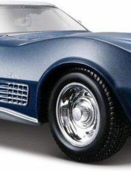 Maisto® Sammlerauto Chevrolet Corvette '70, 1:24, blau, Maßstab 1:24, aus Metallspritzguss