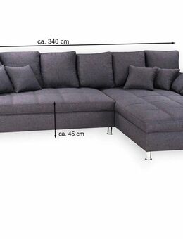 Ecksofa - anthrazit - beidseitig montierbar- Webstoff - Bonn