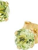 Firetti Paar Ohrstecker Schmuck Geschenk Gold 375 Ohrschmuck Ohrringe Edelstein Krappenfassung, mit Blautopas, Citrin oder Peridot in 00000