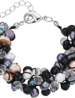 Firetti Perlenarmband Schmuck Geschenk Armschmuck Armband Armkette, mit Kristallstein - mit Süßwasserzuchtperle