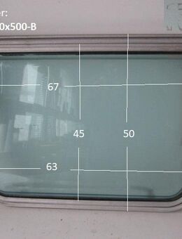 Wohnwagenfenster PERSPEX ca 67 x 50 BADFENSTER D46 (Lagerware -> Neue Ware mit Lagerspuren) Hymer/Fendt/Tabbert mit Rahmen - Schotten Zentrum