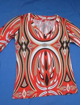 NEU * Hippie * Festival * Boho * Ethno Style * Indian Tatoo * Grafik Print * Dreiviertel Arm * Bodycon * T- Shirt "S.Oliver" Gr. 38- 40/ S- M * melone * dunkel- braun * beige * weiß * - Riedlingen
