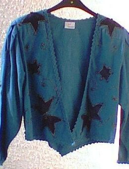 Gr. 38/40: Kurzjacke, türkis/dkl.-blau/goldfarben "il faro camera" - München
