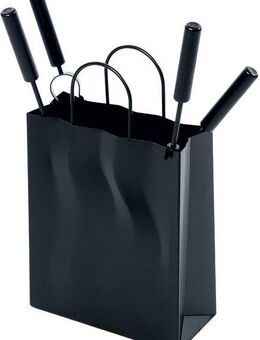 Firefix Kamingarnitur Kaminbesteck "Tasche" mit 4 Besteckteilen, schwarz, 5-teilig