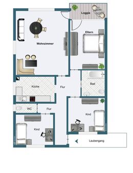 Vermietete Eigentumswohnung mit Balkon und Stellplatz in Gochsheim - Gochsheim