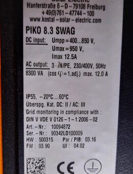 Kostal Wechselrichter Pico 8.3 SWAG - Kehl