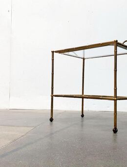 Mid Century Brass Bamboo Tray Cart Table zu Hollywood Regency 60s - Hamburg Hamburg-Nord