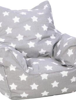 Knorrtoys® Sitzsack Grey White Stars, für Kinder, Made in Europe