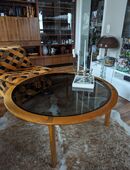 Couchtisch Rauchglas & Teak 60er Vintage Mid century in 65462