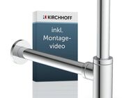 Kirchhoff Siphon Design Flaschensiphon inkl. Reinigungsöffnung, Röhrengeruchsverschluss für Waschbecken/Waschtische