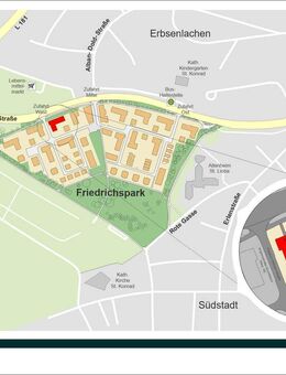 Friedrichspark Haus A5: Großer Wohnbereich, sonniger West-Balkon, Tageslichtbad - Villingen-Schwenningen