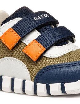 Geox B IUPIDOO BOY Lauflernschuh, Klettschuh, Babyschuh, Sneaker in bunter Farbkombination