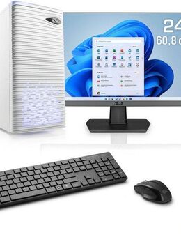CSL Speed V21811 PC-Komplettsystem (24", Intel® Pentium Gold G6400, 8 GB RAM, 500 GB SSD)