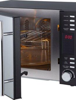 Hanseatic Mikrowelle AC925EBL, Grill, Heißluft, Mikrowelle, 25 l, 5 Leistungsstufen und Auftaufunktion