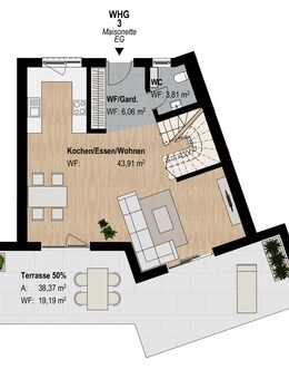 Moderne 3-Zimmer-Maisonettewohnung - Abenberg