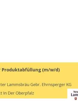 Mitarbeiter Produktabfüllung (m/w/d) - Neumarkt (Oberpfalz)