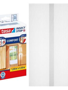 tesa Insektenschutz-Tür Insect Stop Comfort Fliegengitter für Türen - 1,3 m : 2,5 m, (Packung, 1-St., Fliegennetz, Klettband), Insektenschutzgitter Dachfenster - ohne Bohren - zuschneidbar