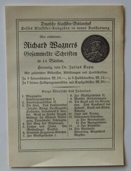 Verlagswerbung für Wagners "Gesammelte Schriften" (1914) - Münster