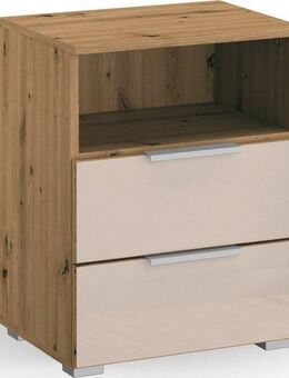 rauch Nachtkommode Nachttisch Nachtkonsole Nachtschrank KOLUNA mit Glasfront, mit 2 Schubladen und Nische für viel Stauraum MADE IN GERMANY