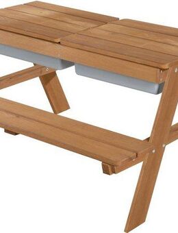 roba® Kindersitzgruppe Picknick for 4 Outdoor Deluxe mit Spielwannen, Teakholz-Optik, mit abgerundeten Ecken
