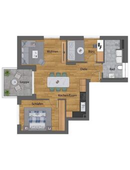 3-Zimmerwohnung im 2. Obergeschoss mit schönem Grundriss in Tettnang - Zentrum - Tettnang