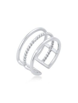 Elli Fingerring Offen Verstellbar 3-reihig Breit 925 Silber