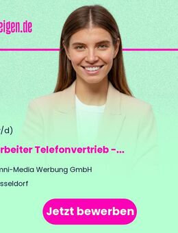 Mitarbeiter (m/w/d) Telefonvertrieb - Außenwerbung (OOH), Voll- oder Teilzeit, Innendienst - Düsseldorf