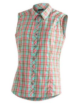 Maier Sports Funktionsbluse Paloma Karierte, ärmellose Bluse für Wandern, Reisen und Freizeit