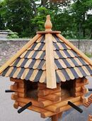 Vogelhaus 6-eckig groß mit schwarz-hellen Dachziegeln NEU in 06295