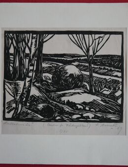 Holzschnitt , Landschaft , signiert und datiert 39, 2/25 , beschrieben , M - C - Görlitz