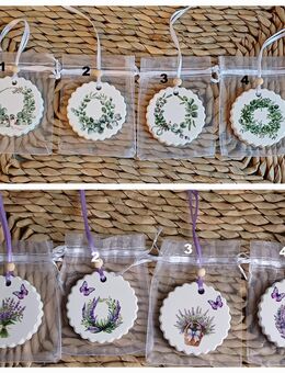 Runde Anhänger Eukalyptus Lavendel Schmetterling Organza Säckchen Keraflott - Rheinbach