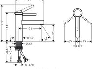 hansgrohe Waschtischarmatur Finoris 10cm, mit Push-Open Ablaufgarnitur