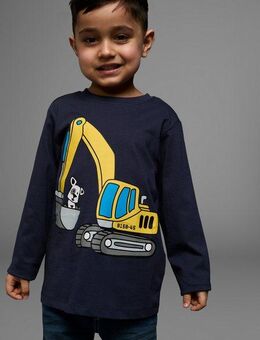 KIDSWORLD Langarmshirt HUND MIT BAGGER Langarm, Basic-Passform, mit stylischem Druck, Rundhalsausschnitt