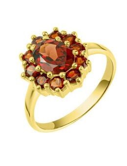 Vivance Fingerring 925/- Sterling Silber vergoldet Granat