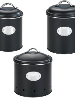 WENKO Vorratsdose Modell Nero, Metall, (Set, 3-tlg), Aufbewahrungsdosen für Vorräte und Lebensmittel, 3 Größen