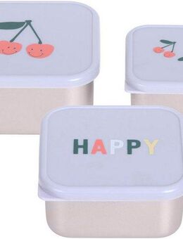 LÄSSIG Lunchbox Happy Fruits, Cherry, Edelstahl, Polyprophylen (PP), (Set, 3-tlg)
